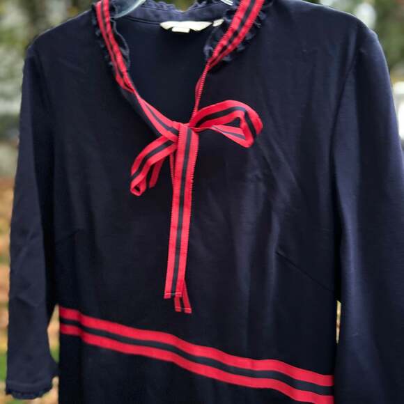 Boden Dresses & Skirts - Boden Dress Annette Ponte Dress Gently used Size 12 Navy Blue & Red.